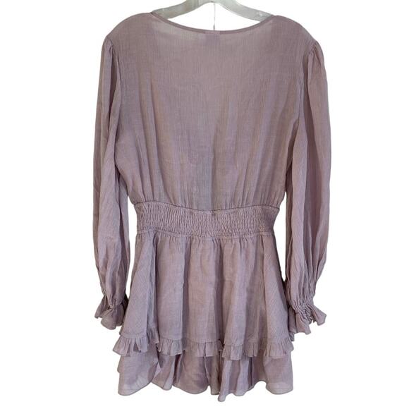 Angel Biba Anthea Bow-Tie Front Layered Frill Dress Blush - 5 - Excellent - Picture 12 of 15